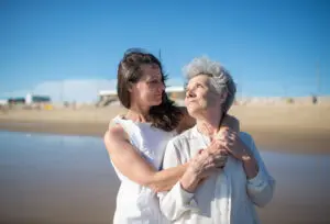 Mother and Daughter Looking at Each Other