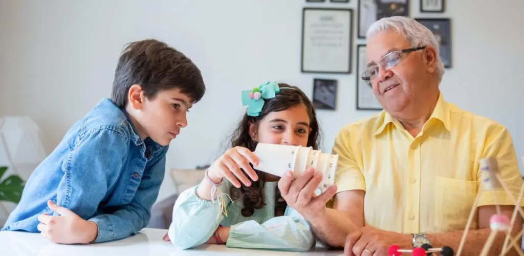 grandparent spending time with grandchildren