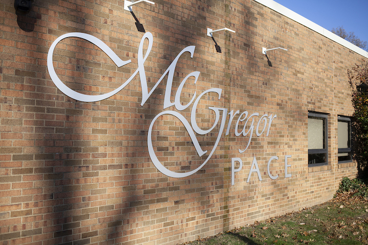 McGregor PACE sign on exterior of building