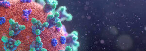 COVID-19 virus under microscope