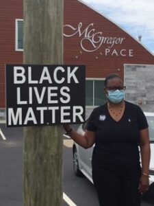 McGregor PACE employee at Black Lives Matter protest